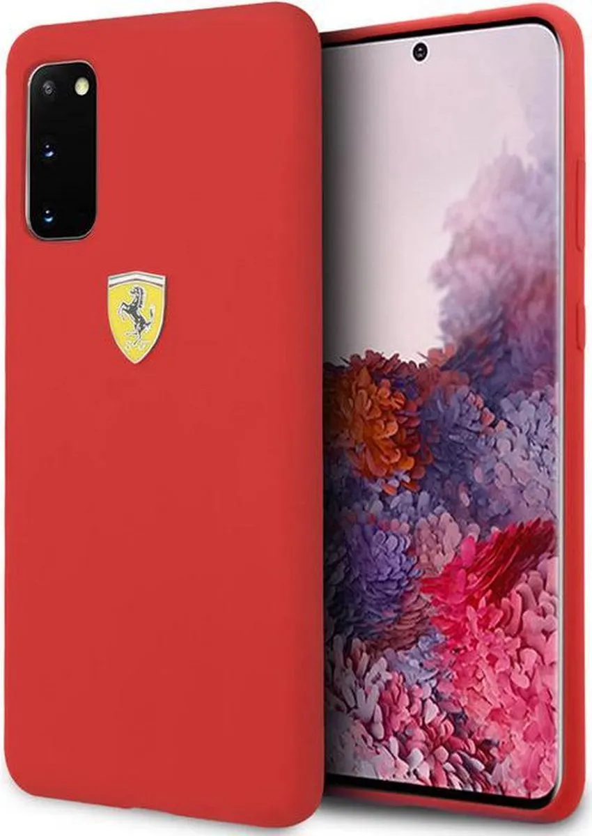 Ferrari SF Silicone Hoes Samsung Galaxy S20 - Rood