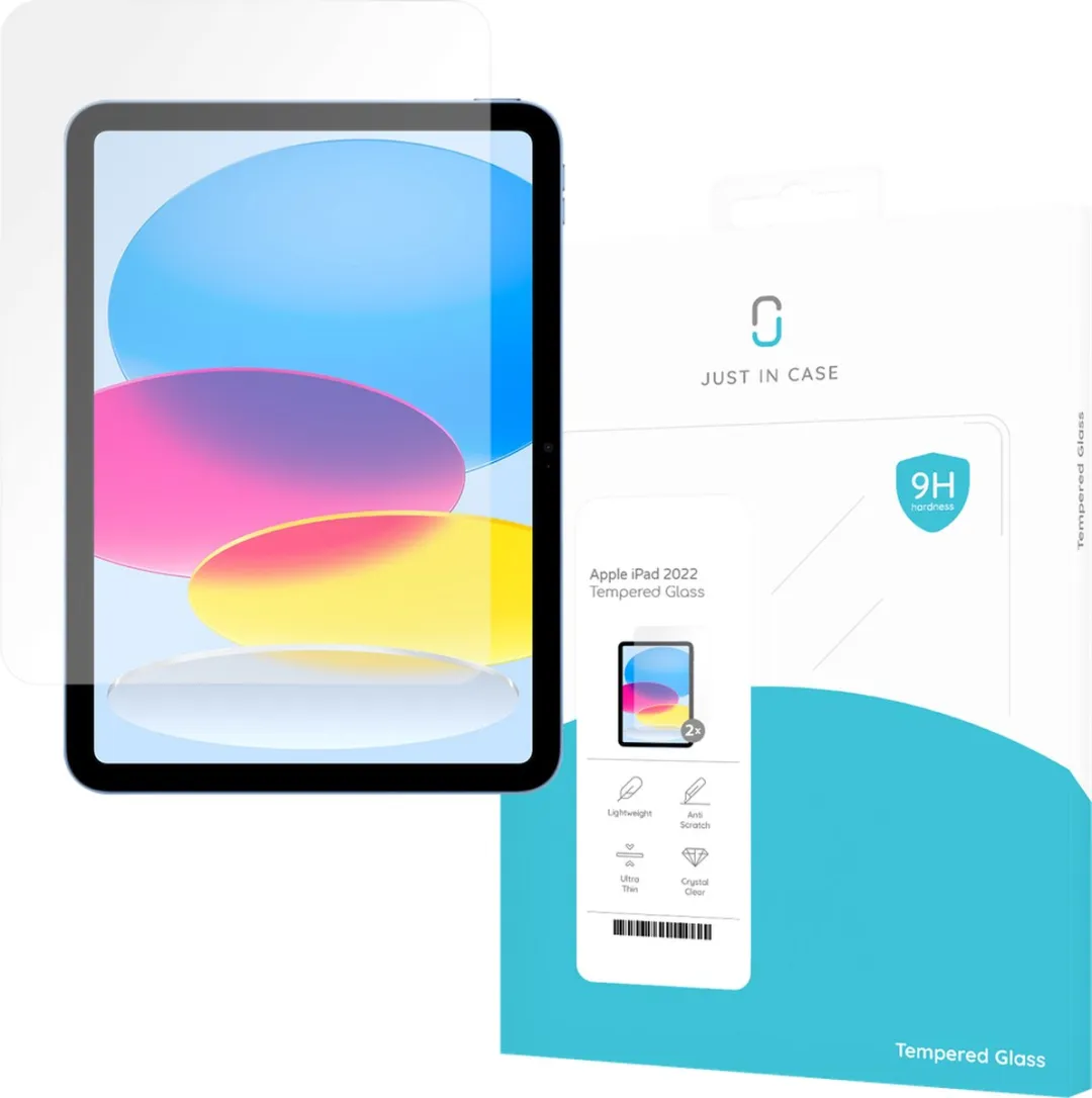 Just in Case Glas Screenprotector Apple iPad 10/11 - Transparant