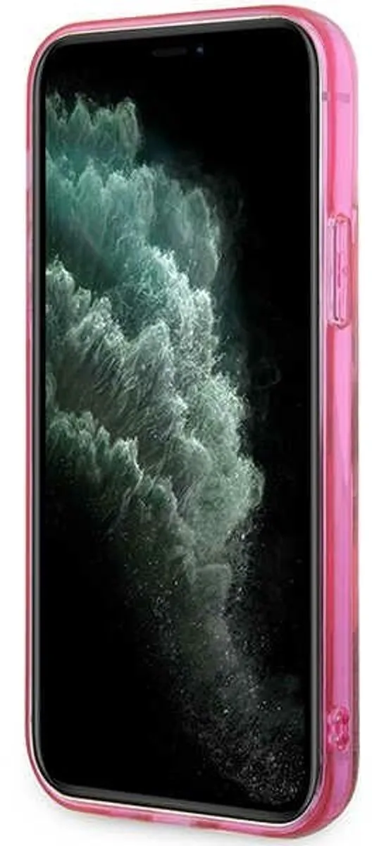 Karl Lagerfeld Glitter Choupette iPhone 12 Hoesje - Roze