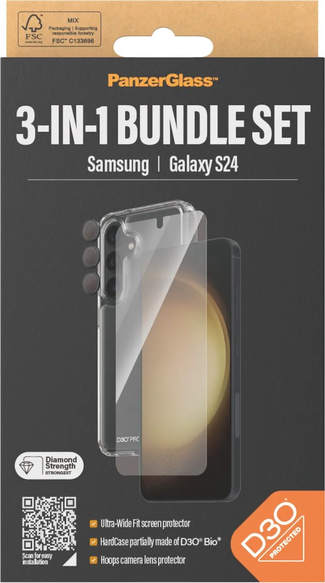 PanzerGlass 3-in-1 Hoesje Samsung Galaxy S24 - Transparant - afbeelding 2 van 6