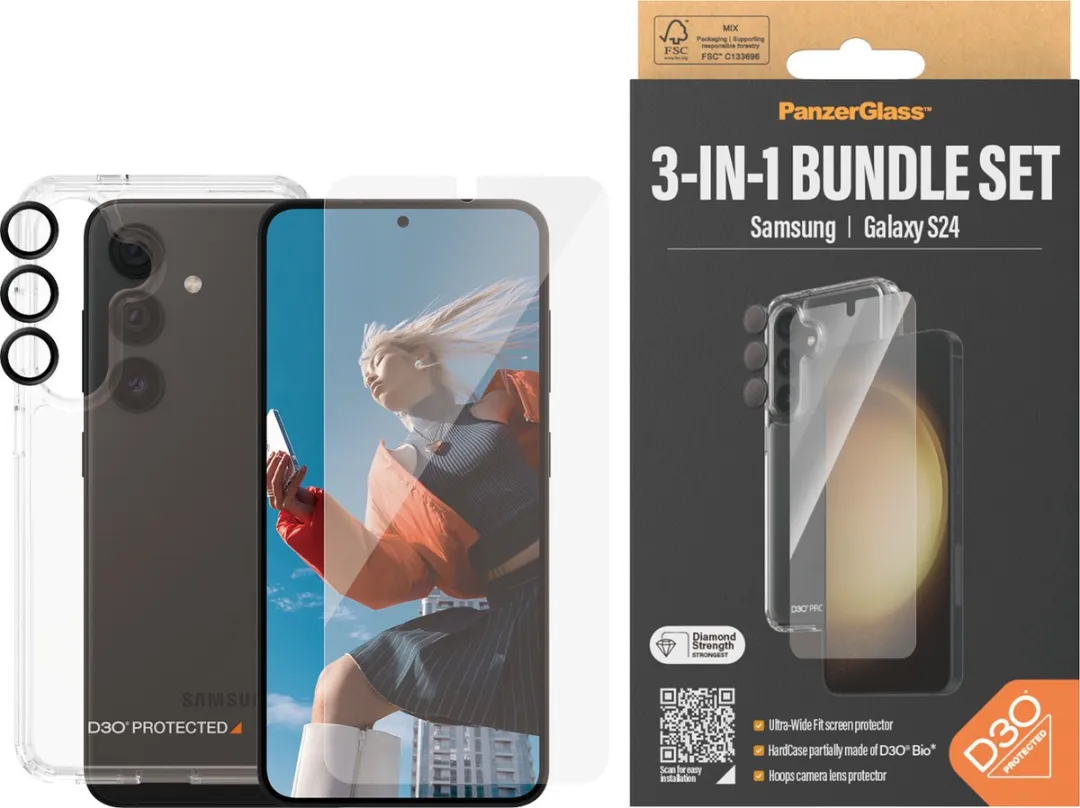 PanzerGlass 3-in-1 Hoesje Samsung Galaxy S24 - Transparant - afbeelding 4 van 6