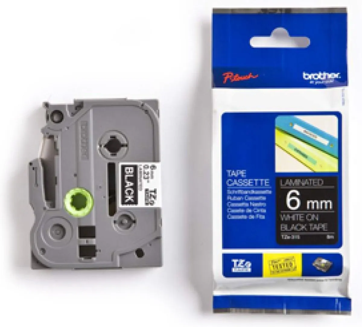 Brother TZE315 Laminatietape - Zwart/Grijs