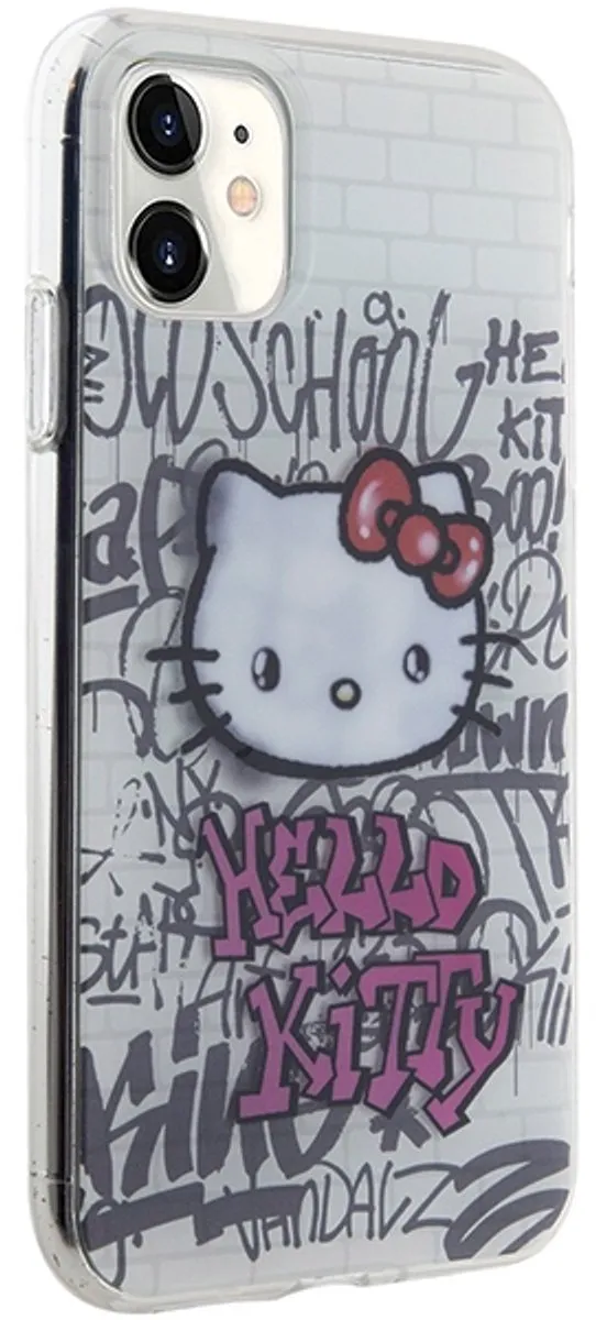 Hello Kitty Hardcase iPhone 11 - Kitty On Bricks Graffiti - Wit - afbeelding 6 van 6