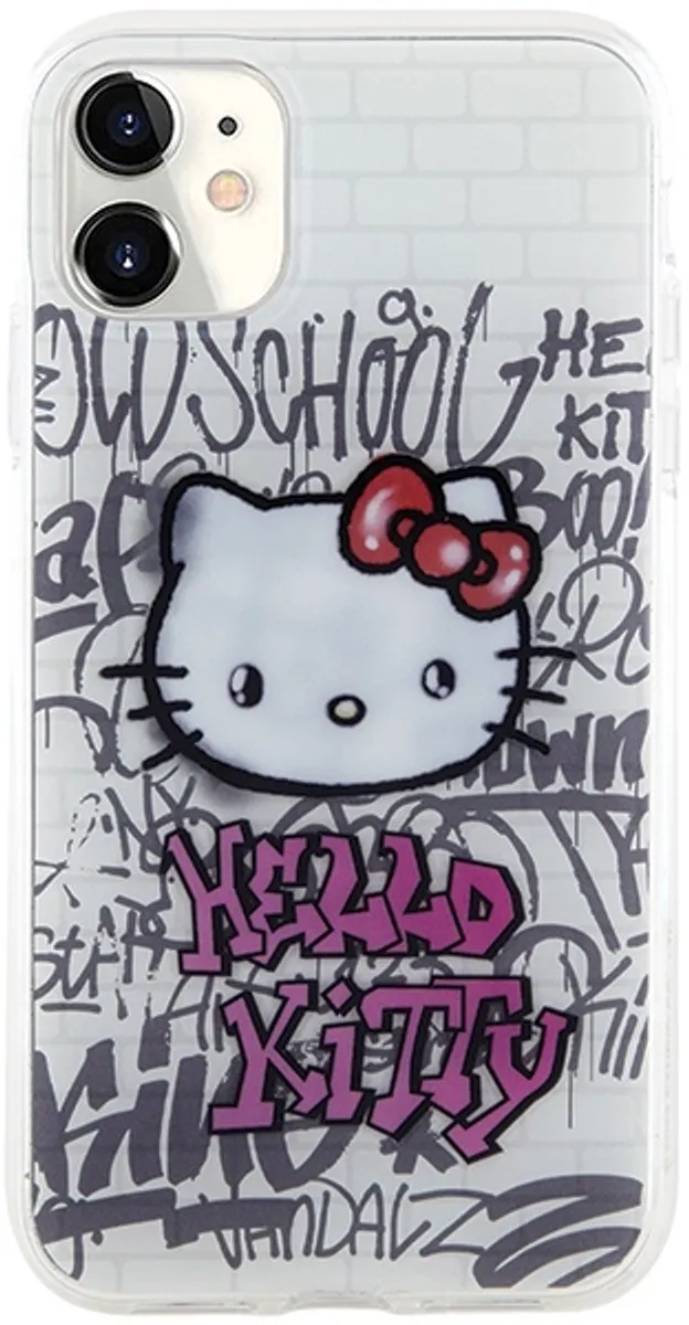 Hello Kitty Hardcase iPhone 11 - Kitty On Bricks Graffiti - Wit - afbeelding 3 van 6