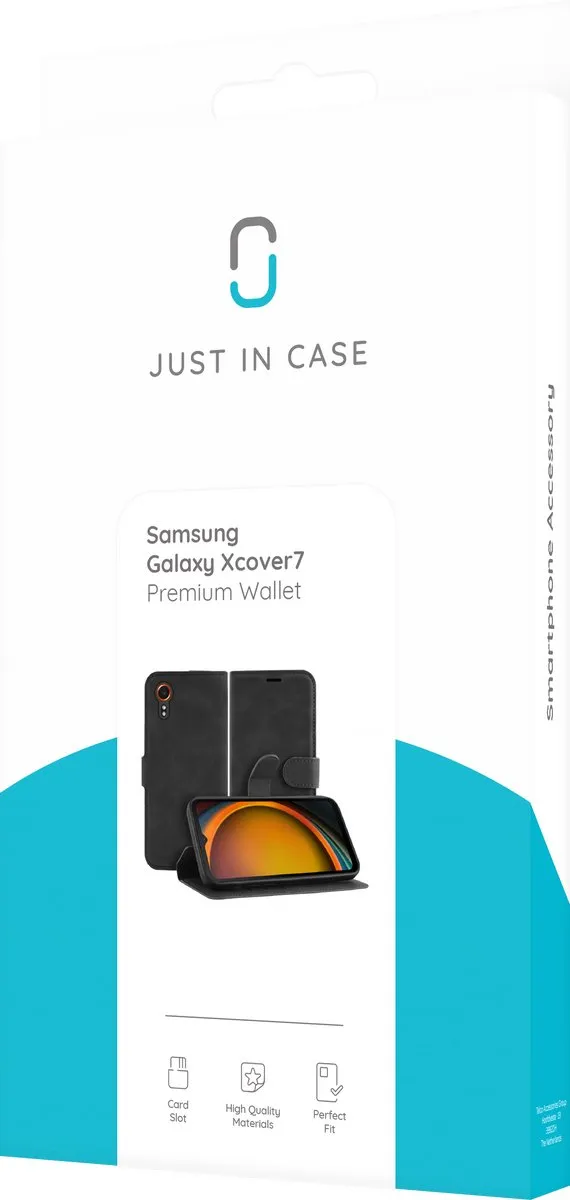 Just in Case Hoesje Samsung Galaxy Xcover7 - 4 Pasjes - Zwart - afbeelding 4 van 6
