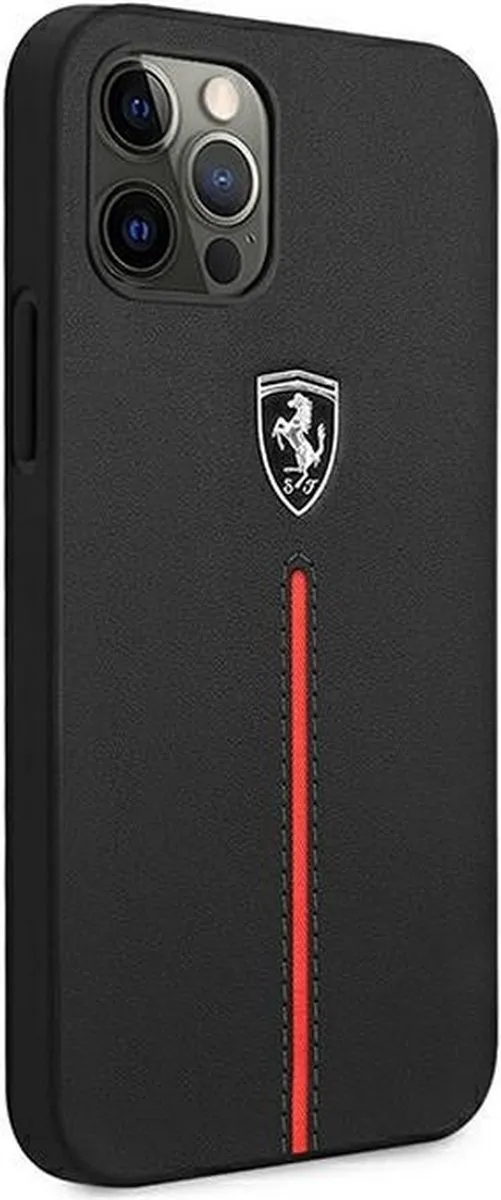 Ferrari Backcover iPhone 12 Pro Max 3700740479377 - Zwart
