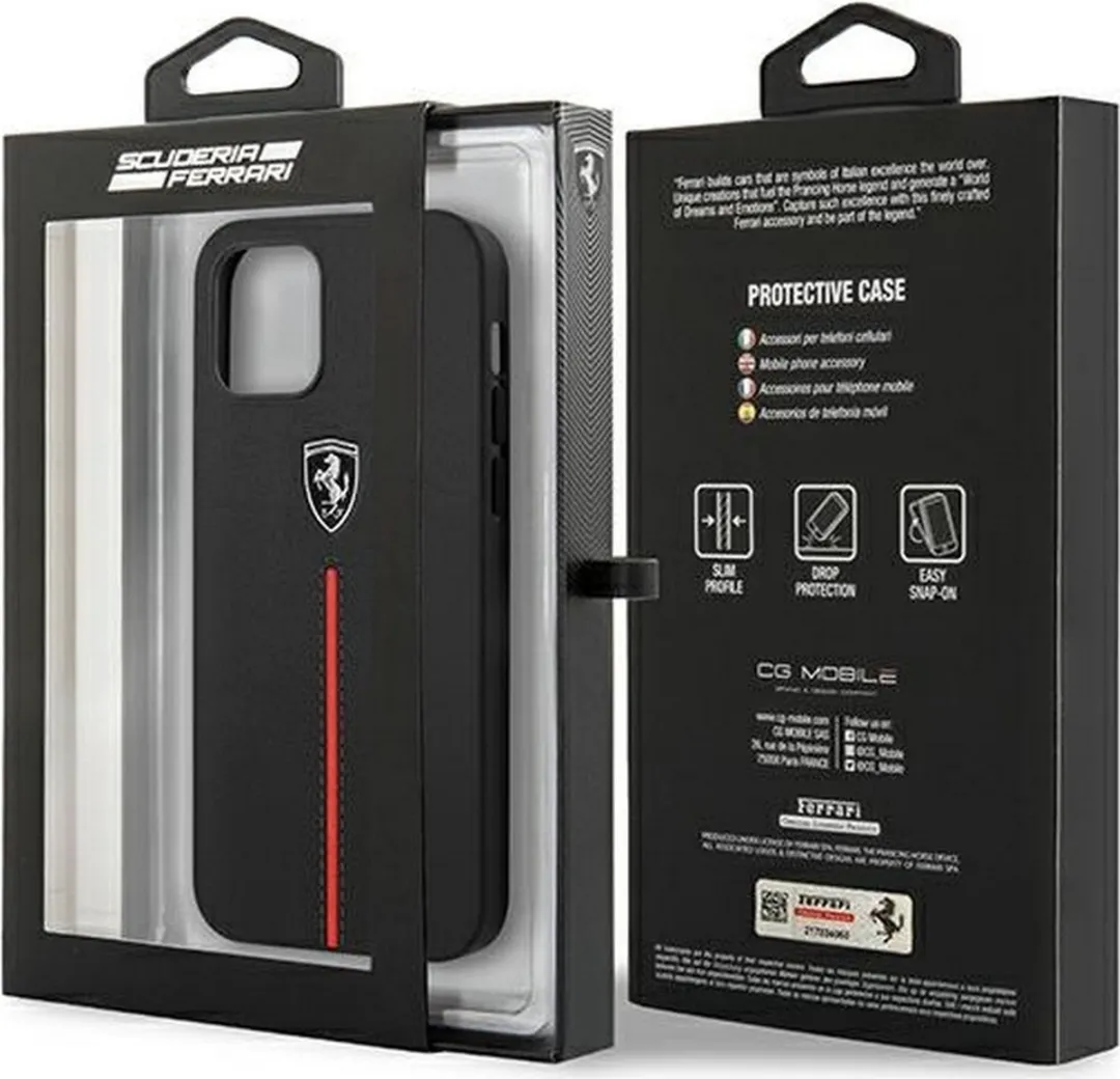 Ferrari Backcover iPhone 12 Pro Max 3700740479377 - Zwart