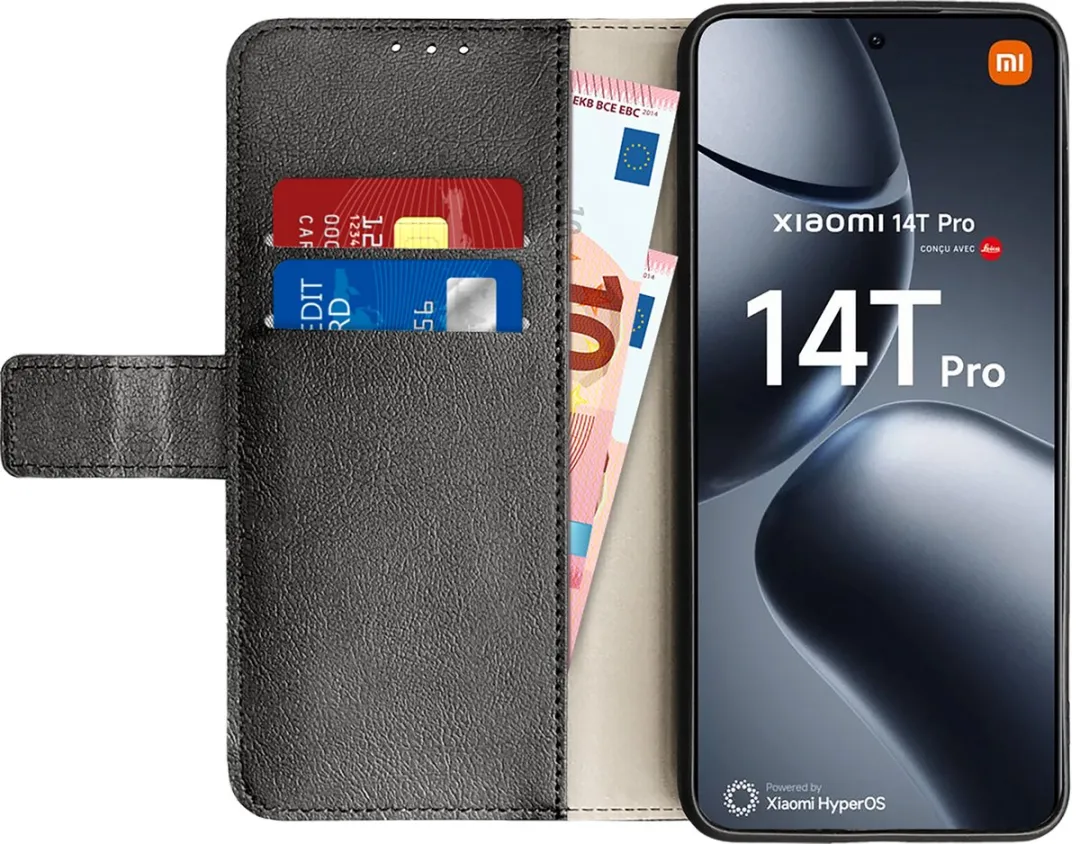 Just in Case Bookcase Classic Hoesje Xiaomi 14T Pro - 2 Pasjes - Zwart