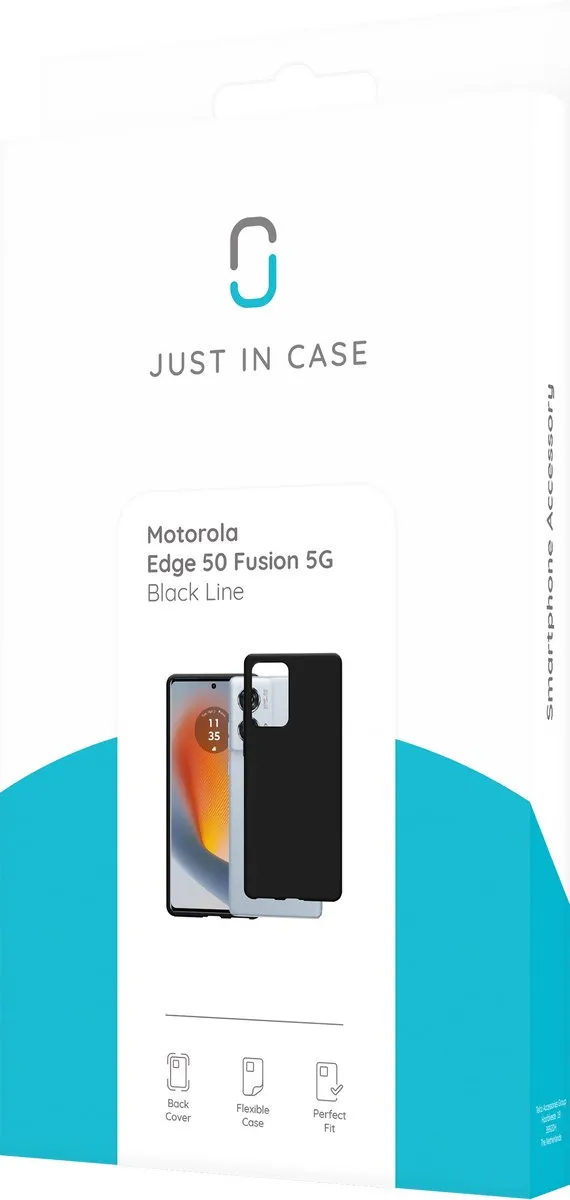 Just in Case Hoesje Motorola Edge 50 Fusion Siliconen - Zwart