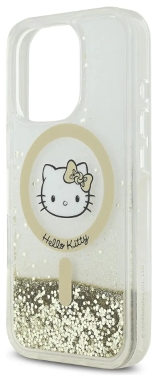 Hello Kitty Hoes iPhone 16 Pro MagSafe - Wit Goud Glitter