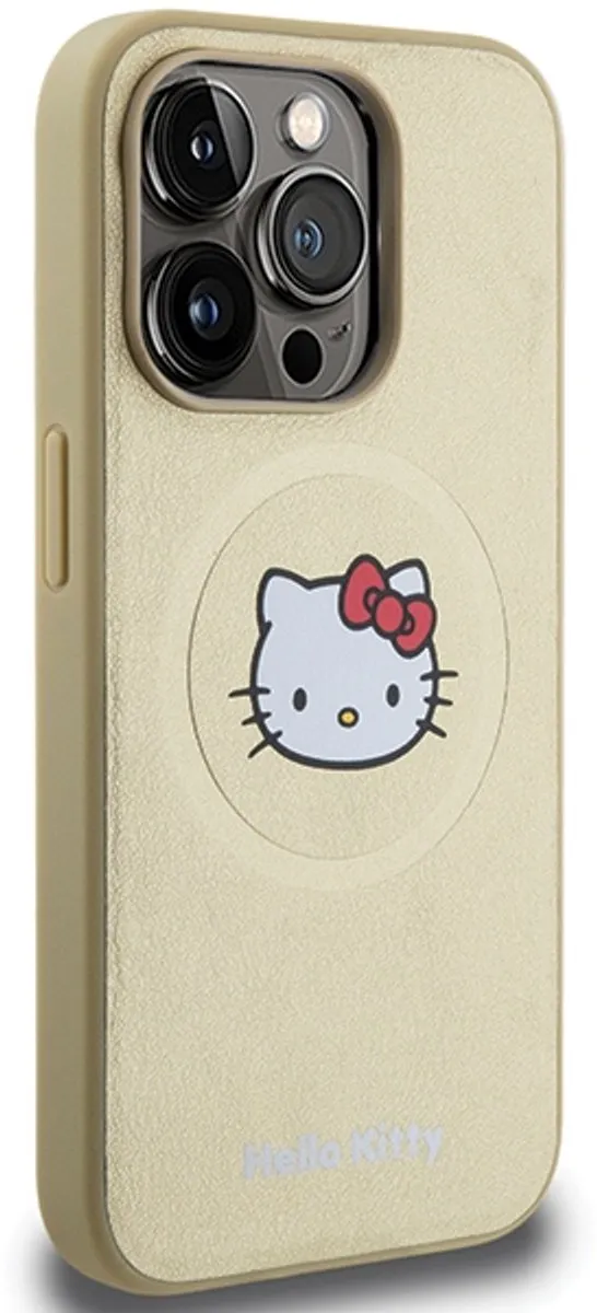 Hello Kitty Leather Head Serie iPhone 14 Pro Hoes - MagSafe - Goud - afbeelding 2 van 6