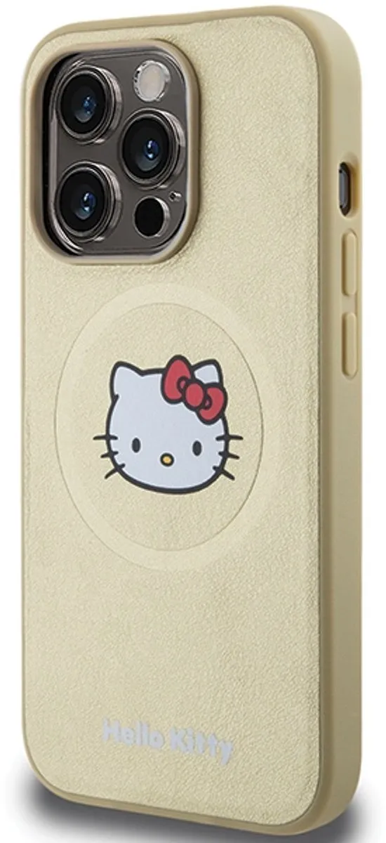 Hello Kitty Leather Head Serie iPhone 14 Pro Hoes - MagSafe - Goud - afbeelding 5 van 6