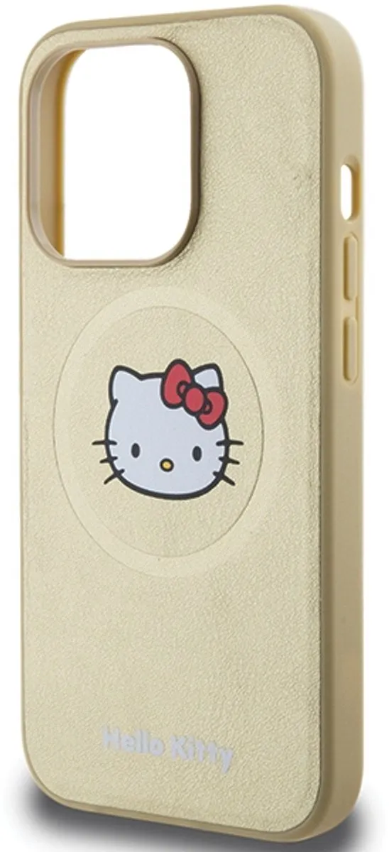 Hello Kitty Leather Head Serie iPhone 14 Pro Hoes - MagSafe - Goud - afbeelding 6 van 6