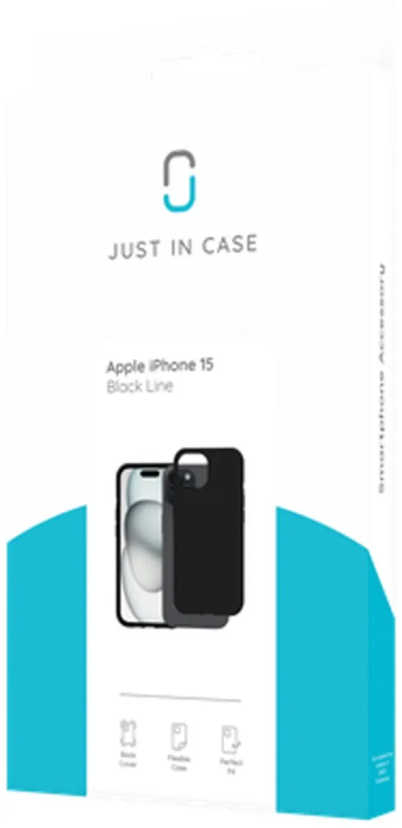 Just in Case iPhone 15 Hoesje Siliconen 8129628 - Zwart