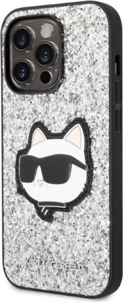 Karl Lagerfeld Glitter Choupette Telefoonsticker - Zilver