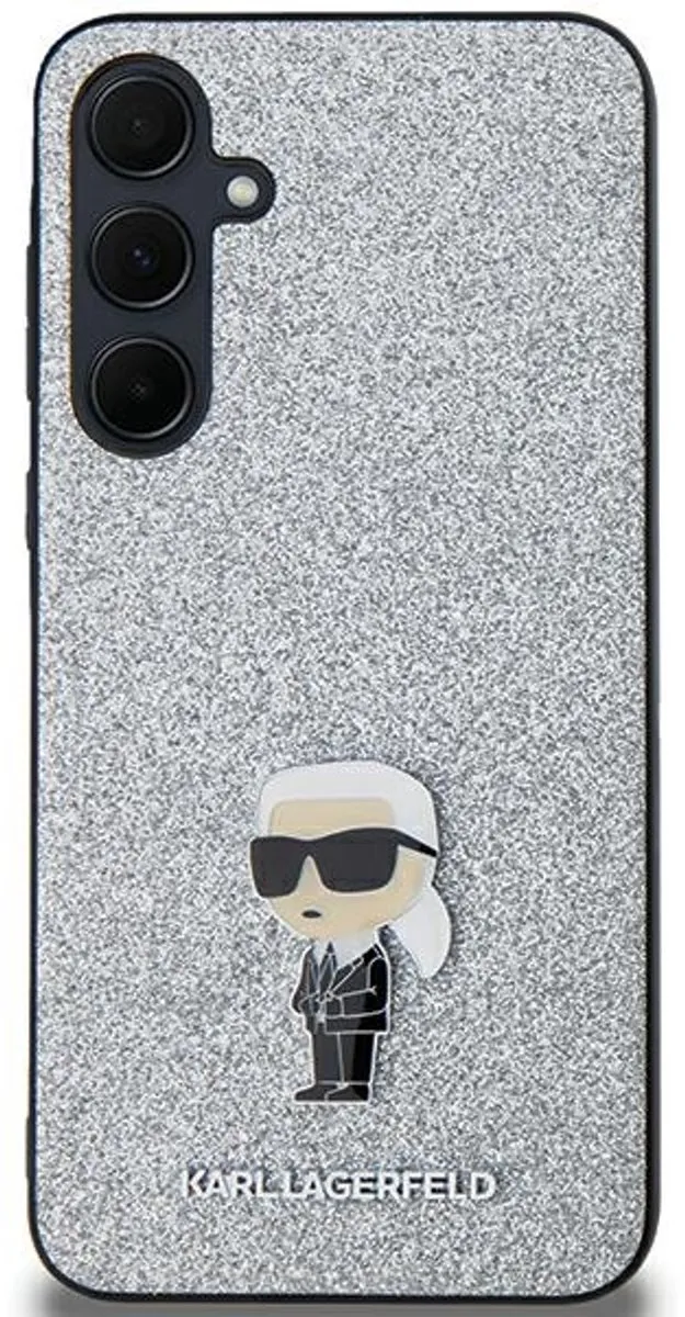 Karl Lagerfeld Matrasbeschermhoes Glitter Zilver - Metal Pin Ikonik