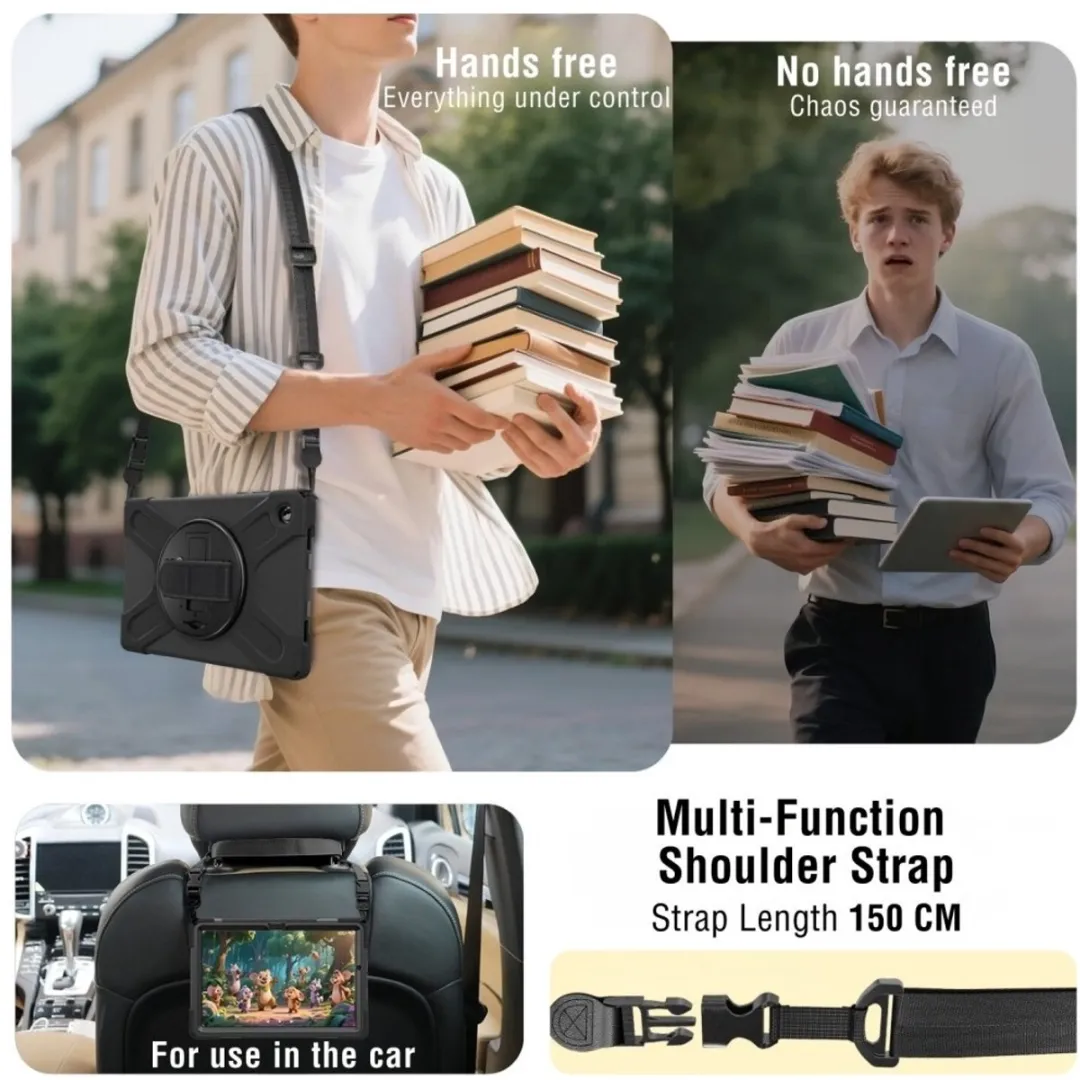 4Smarts Rugged Case Grip Tablethoes - Samsung 8.7" - Zwart