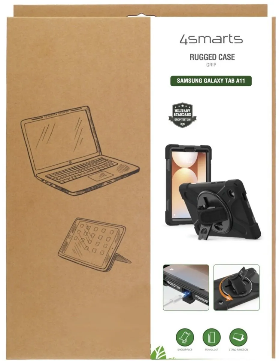 4Smarts Rugged Case Grip Tablethoes - Samsung 8.7" - Zwart