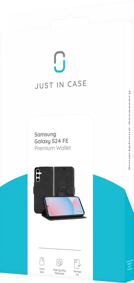 Just in Case Samsung Galaxy S24 FE Hoesje 4 Pasjes - Zwart
