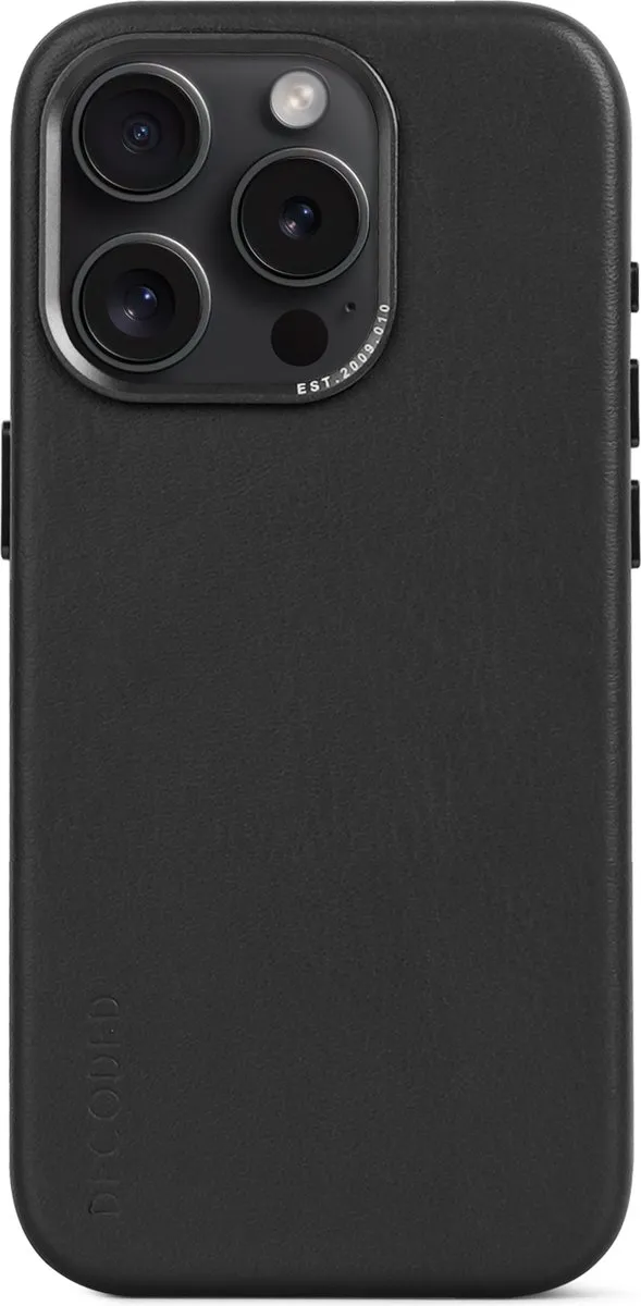 Decoded Leren Hoesje iPhone 15 Pro D24IPO15PBC1BK - MagSafe - Zwart