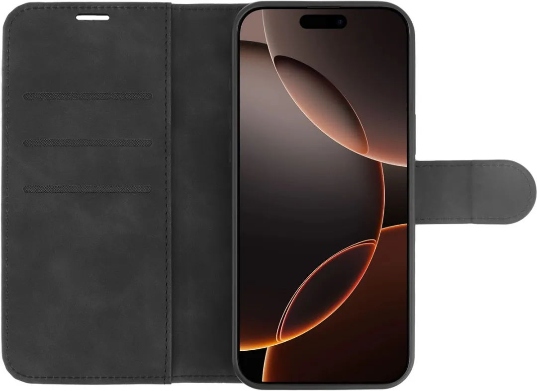 Just in Case iPhone 16 Pro Hoesje 2-in-1 - 3 Pasjes - Zwart