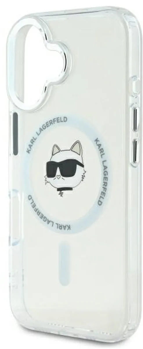 Karl Lagerfeld iPhone 16 Backcover Magsafe IML Metaal - Wit