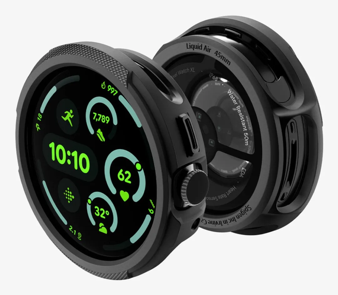 Spigen Ggle Pxl Watch4 45mm Hoesje - Zwart