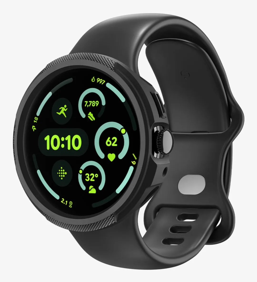 Spigen Ggle Pxl Watch4 45mm Hoesje - Zwart - afbeelding 6 van 6