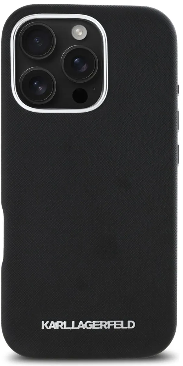 Karl Lagerfeld Saffiano iPhone 16 Pro Max Hoesje CG250010999 - Zwart