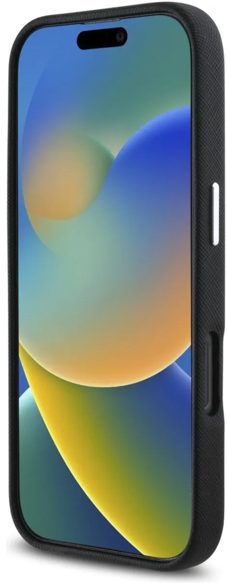 Karl Lagerfeld Saffiano iPhone 16 Pro Hoesje - MagSafe - Zwart