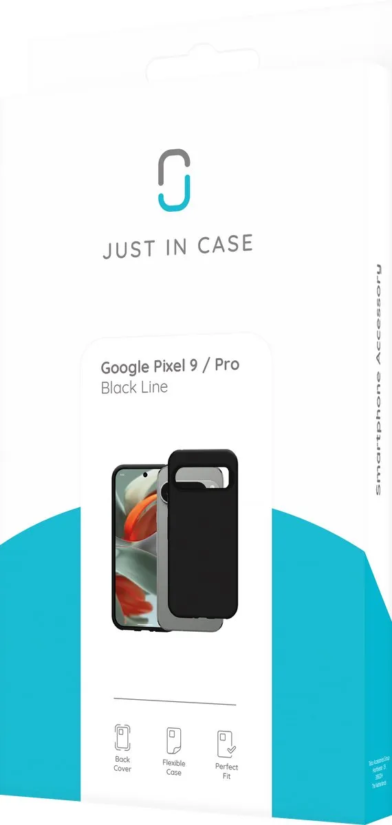 Just in Case Google Pixel 9/9 Pro Siliconen Hoesje - Zwart