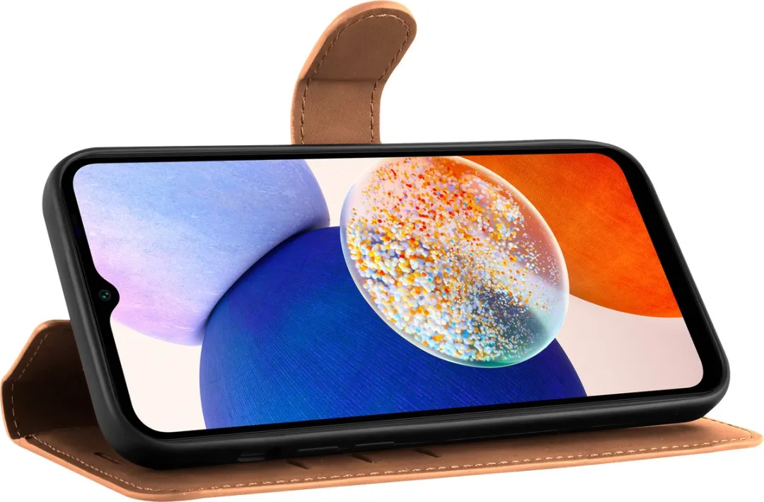 Just in Case Hoesje Samsung Galaxy A14 - 4 Pasjes - Bruin