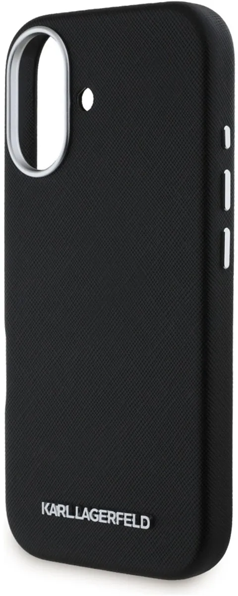 Karl Lagerfeld Saffiano Hoesje iPhone 16 - Zwart - MagSafe