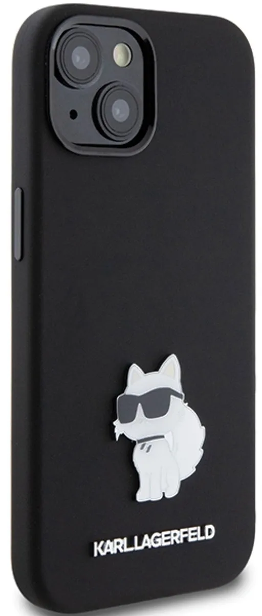 Karl Lagerfeld Silicone Choupette iPhone 15 Plus Hoesje - Zwart - afbeelding 6 van 6