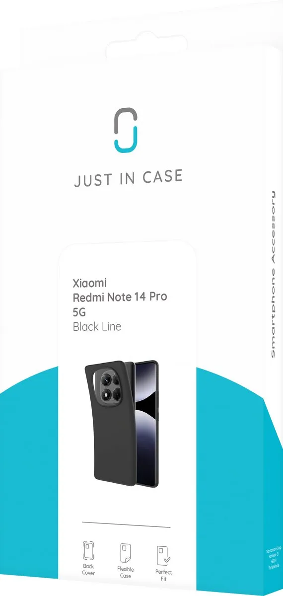 Just in Case Hoesje Xiaomi Redmi Note 14 Pro 5G - Siliconen - Zwart