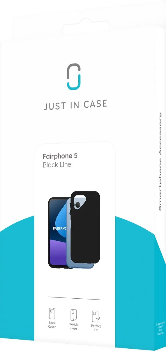 Just in Case Hoesje Fairphone 5 Siliconen - Zwart - afbeelding 6 van 6