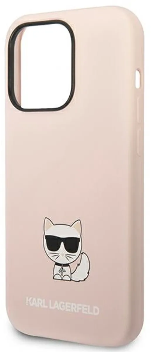 Karl Lagerfeld Choupette Siliconen Hoesje iPhone 14 Pro Max - Roze