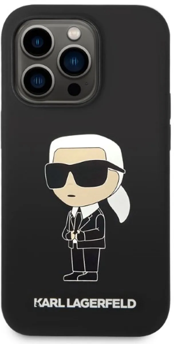 Karl Lagerfeld iPhone 14 Pro Max Siliconen Hoes - Zwart - MagSafe