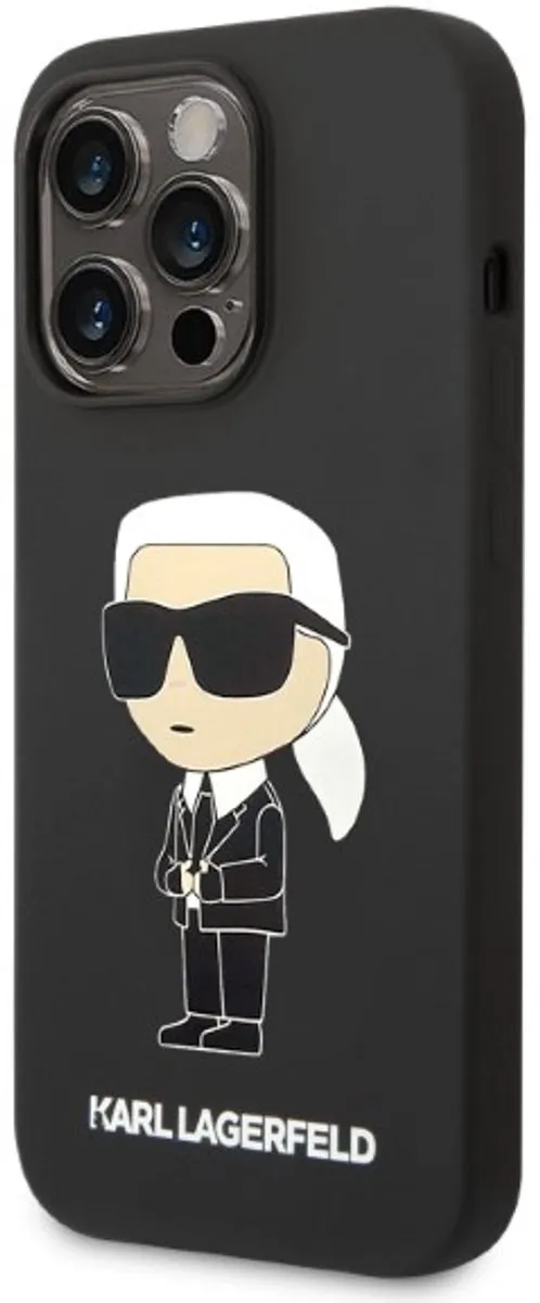 Karl Lagerfeld iPhone 14 Pro Max Siliconen Hoes - Zwart - MagSafe