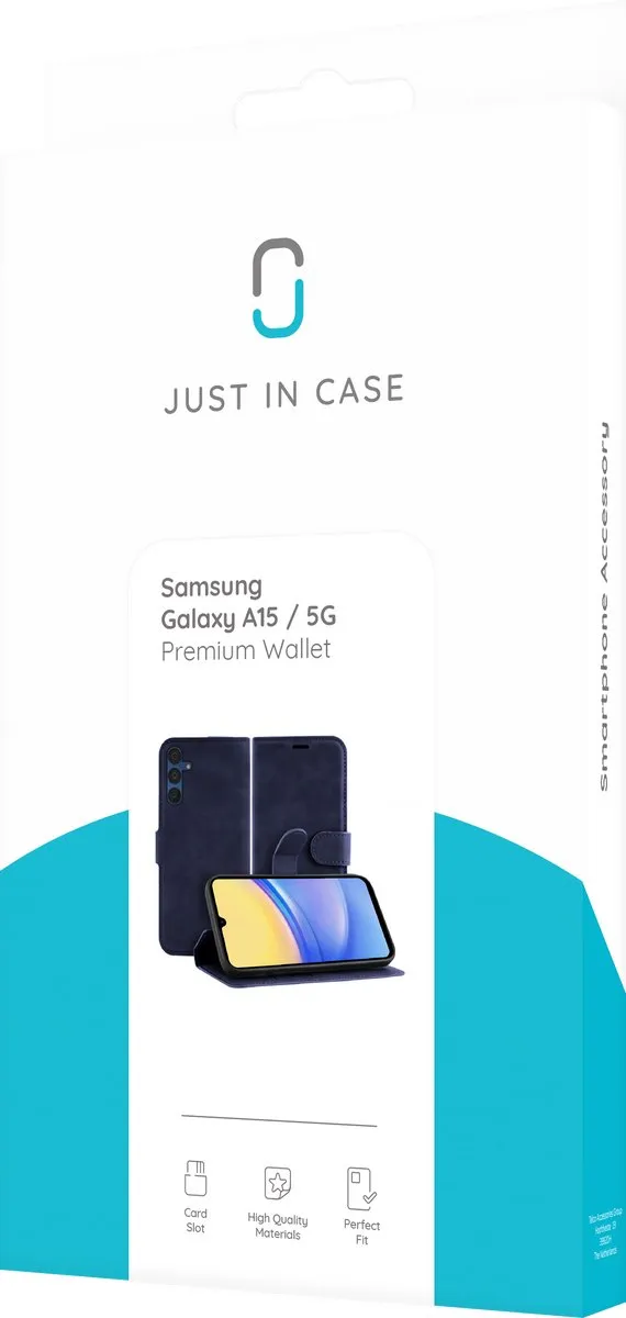 Just in Case Hoesje Samsung Galaxy A15 - 4 Pasjes Blauw