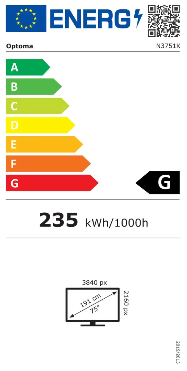 Optoma Connect N3751K 75 inch 4K LED Display - Grijs/Zwart