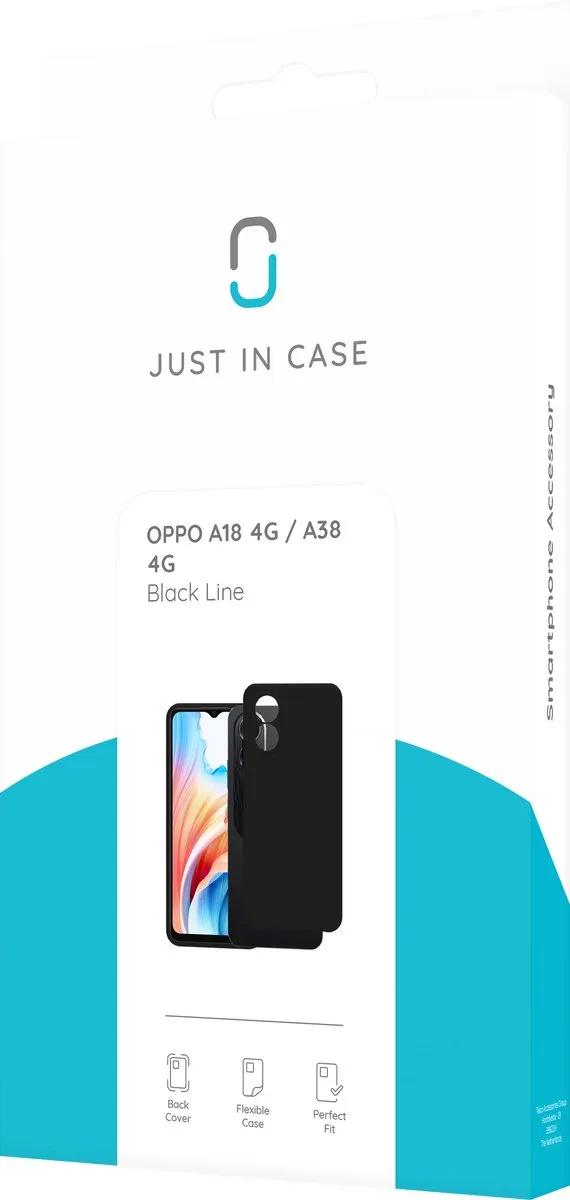 Just in Case Oppo A18/A38 Siliconen Hoesje - Zwart - afbeelding 6 van 6