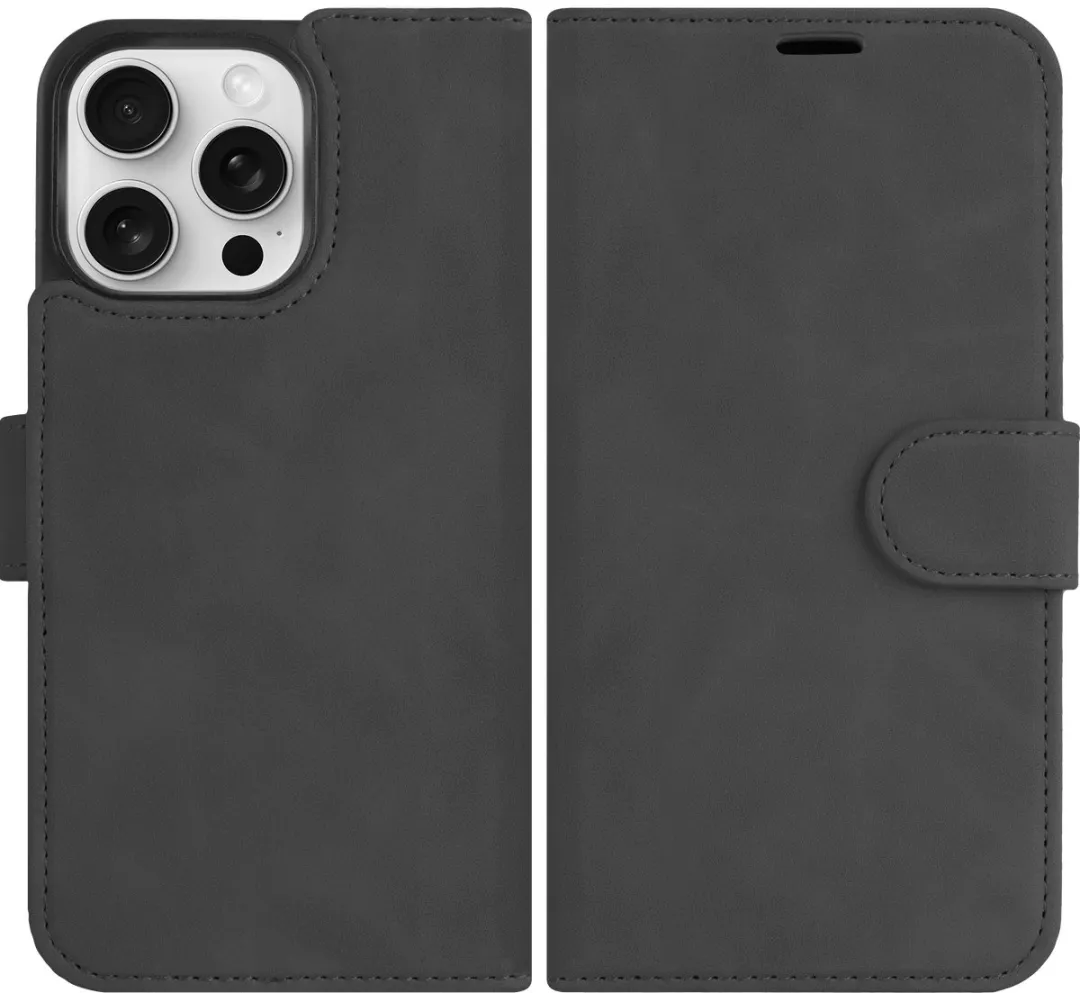 Just in Case iPhone 15 Pro Hoesje 8312594 - 2-in-1 Bookcase - 3 Pasjes - Zwart - afbeelding 6 van 6