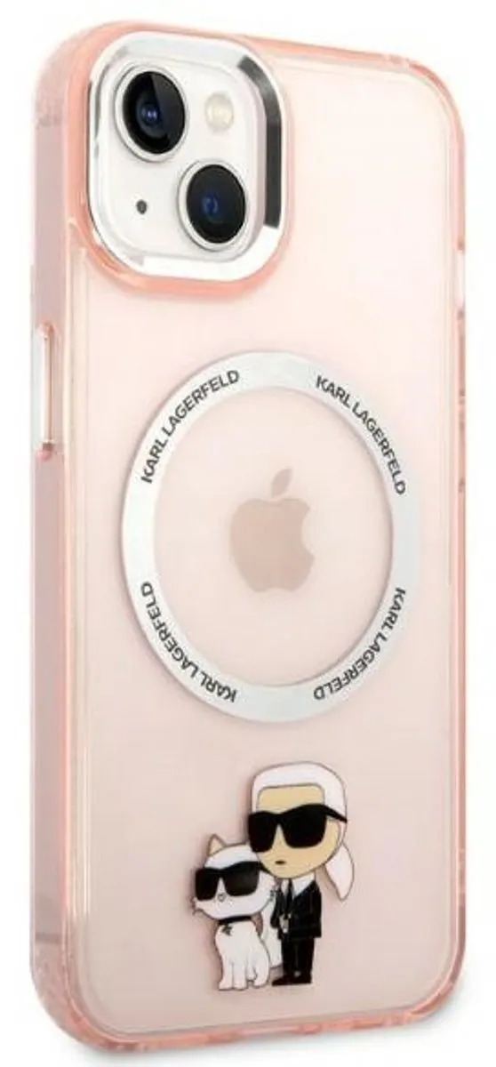 Karl Lagerfeld Iconic Karl&Choupette Hoesje iPhone 14 - Roze - MagSafe