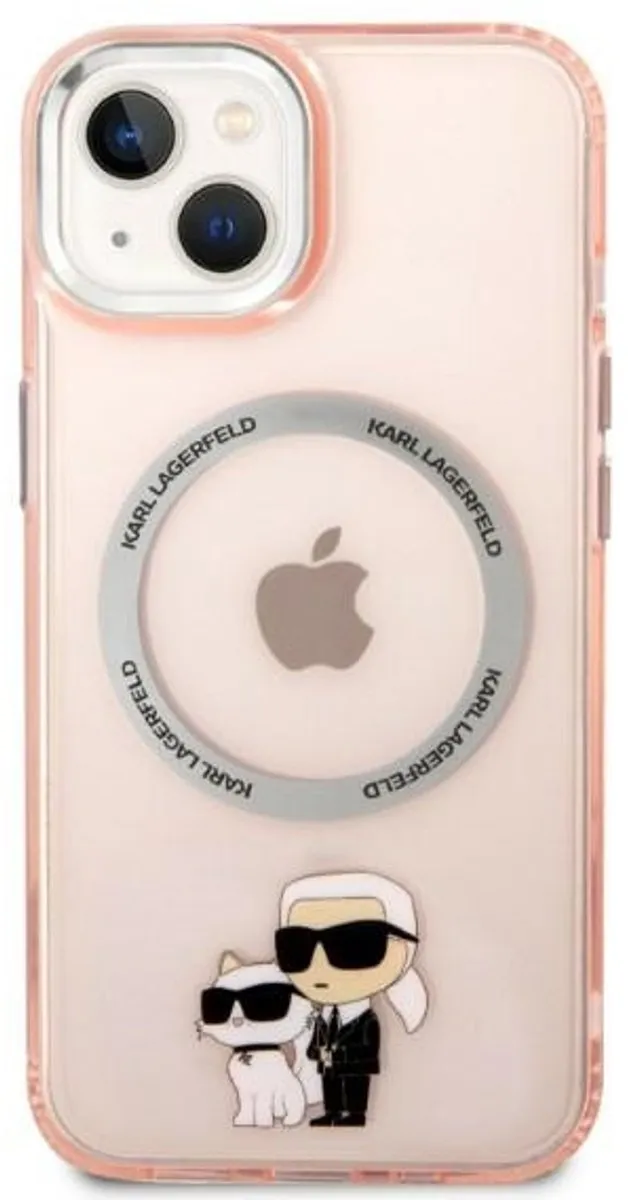 Karl Lagerfeld Iconic Karl&Choupette Hoesje iPhone 14 - Roze - MagSafe