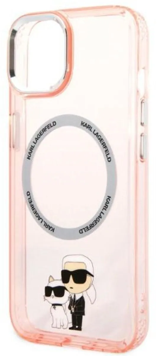 Karl Lagerfeld Iconic Karl&Choupette Hoesje iPhone 14 - Roze - MagSafe