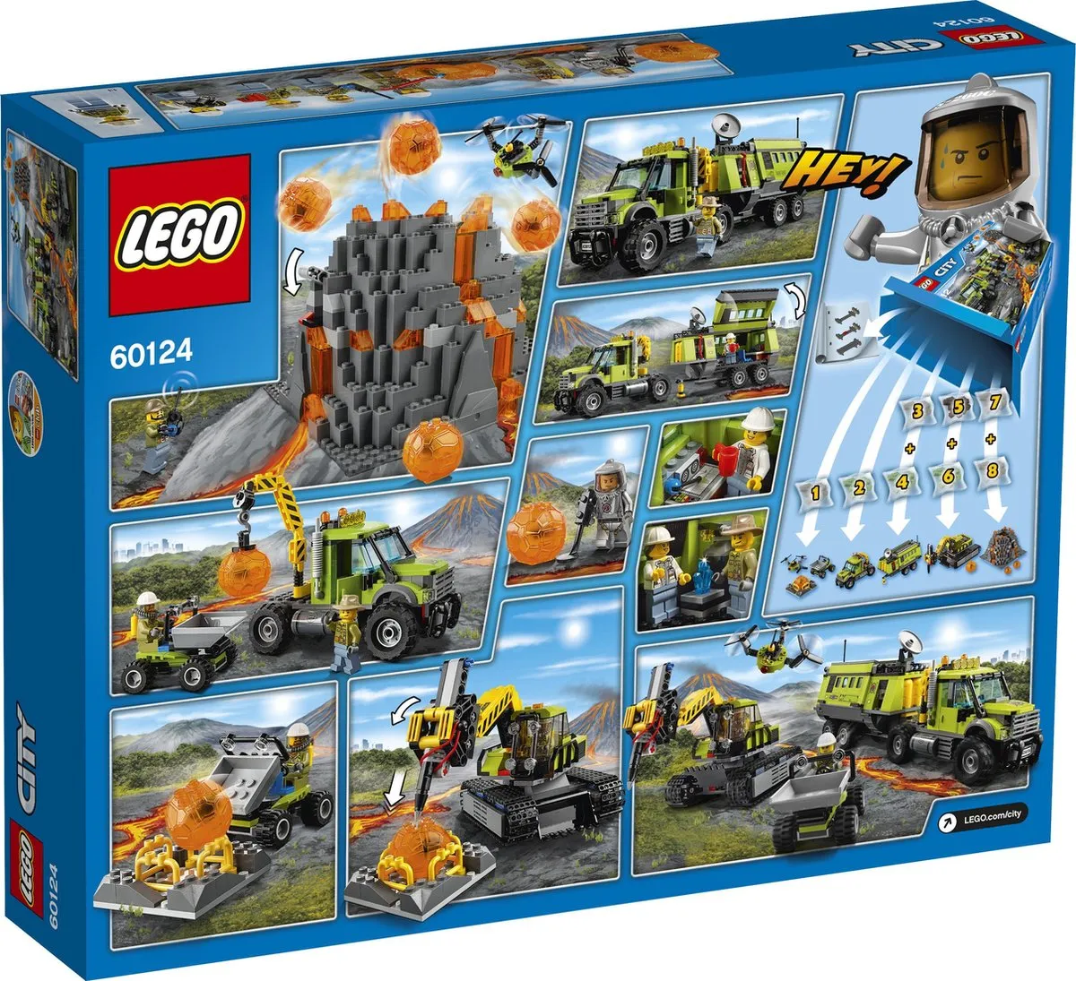 LEGO City Vulkaan Onderzoeksbasis 60124 - 824 Stukken