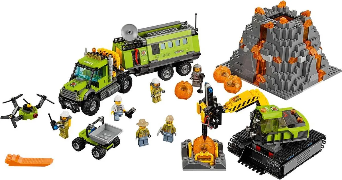 LEGO City Vulkaan Onderzoeksbasis 60124 - 824 Stukken