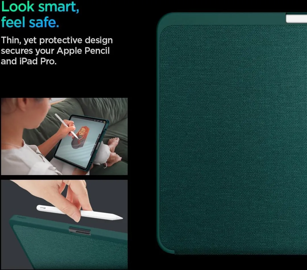 Spigen Urban Fit Book Case Hoesje - iPad Pro 13" M4 Groen