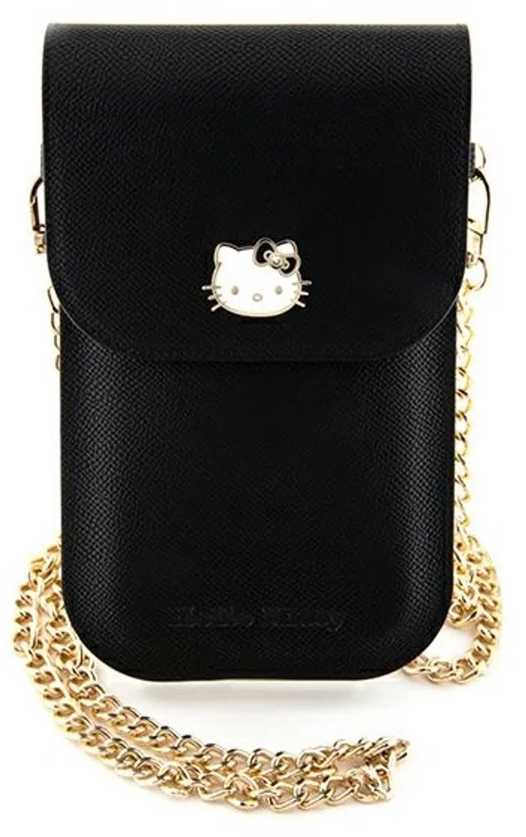 Hello Kitty Leren Handtas - Zwart - Metal Logo